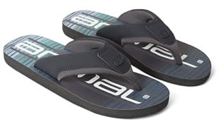 Animal Jekyl Mens Flip-Flops - Slip-on, Lightweight & Comfortable Footwear with Soft Padded upper Straps - Best for Spring Summer & Outdoors Charcoal Adult Shoe Size 8