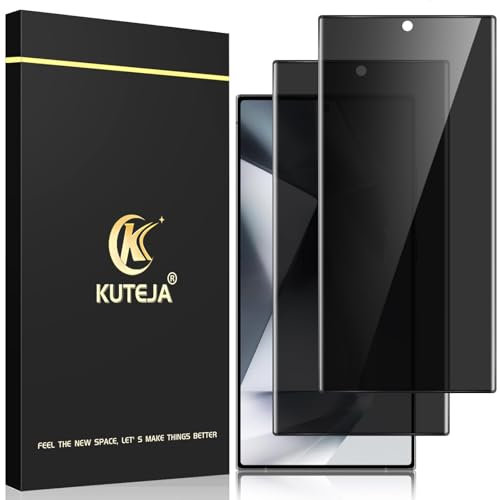 Kuteja Sichtschutz für Samsung Galaxy S24 Ultra 5G [2 Stück], 9H Härte Folie, Anti-Kratzen Privacy Schutzfolie Gehärtetem Glas Displayschutzfolie