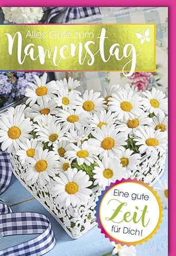 Verlag Dominique Glückwunschkarte zum Namenstag Bild Gänseblümchen - mit Umschlag