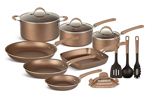 Edenberg Exklusives Gold Topfset 20tlg induktions Töpfe Set, Kochtöpfe, Töpfe Induktion | Kochgeschirr Set, Topfset induktionsgeeignet EB-005654