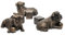 Jardinopia Resting British Bulldog Plant Pot Feet - Set of 3 - L8.2 x W9 x H8.5 cm