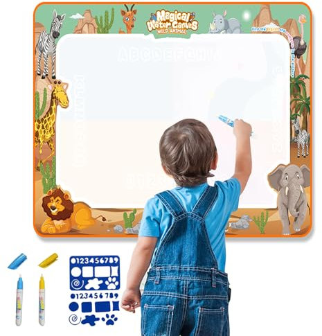 Magic Doodle - Tapis de peinture à l'eau - Pour la première peinture des enfants - Pour s'amuser sans taches avec de l'eau - Jouet pour fille et garçon