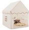 DREAMADE Kinderzelt für Drinnen, Kinder Spielhaus Indoor mit gepolsterter Matte & Massivholzrahmen & Fenstern, Spielzelt für Jungen und Mädchen 120x105x140cm (Beige)