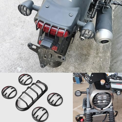 WOOGA accessori moto faro indicatori di direzione coperchio griglia fanale posteriore per Accessori Ho&n&da Rebel CMX 250/CMX300/CMX 500 2021 2022 2023 2024 (5 pezzi-nero opaco)