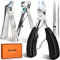 Toenail Clippers for Thick Toenails for Seniors, Slanted Curved Ingrown Toe nail Clippers for Men Heavy Duty Large Toe Nail Clippers Thick Nails for Seniors with Wide Opening Nail Cutter for Adult