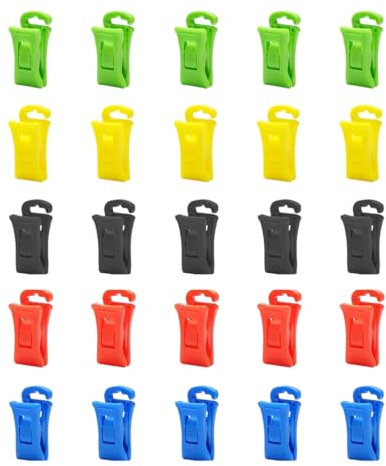 QEQSHQO 25 Pièces Pince Chaussettes pour Machine à Laver et Séchoir, Clip Antidérapant avec Crochet, Organisateur de Chaussettes, Tri de Chaussettes (Multicolore)