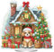 Starnearby DIY Diamond Painting Weihnachten Tisch Deko, 5D Diamant Painting Weihnachten Neu, Diamond Painting Winter Stehend Kunst Set für Anfänger Hausgeschenk Deko (Hundehütte)