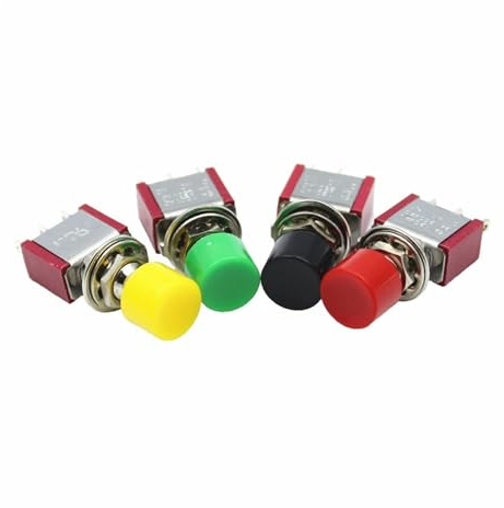 5Pcs Red 3Pin C-NO-NC 6mm Momentary Automatic Push Button Switch ON-(ON) 2A 250VAC/5A 120VAC Toggle Switches IDGTTLDF(Red)