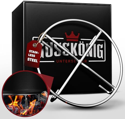 GUSSKÖNIG Edelstahl-Untersetzer 20x20 cm - Ablage für Dutch Oven & Kochgeschirr - Stabiler Untergrund auf Kohlen oder Anderen Hitzequellen bis 600°