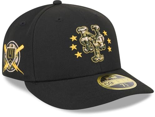 New Era NY New York Mets 59FIFTY LP Low Profile 2024 Armed Forces Day Authentic Collection Fitted Cap Mütze, Schwarz, 59 EU
