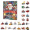 Weihnachts-Adventskalender | 2024 Fantasy-Auto-Charm-Set | 24-Tage-Acryl-Countdown-Kalender mit 2D-Weihnachtsauto-Anhängern, Schlüsselanhänger-Spielset für Kinder und Erwachsene, perfekt für festliche