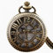 HUIBBGO Bronze Vintage Numbers Quartz Pocket Watch Pendant Hollow Cartoon Mouse Chain Watch Women Men Gift Clock