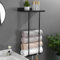 Starvortex Range Serviette Salle de Bain, Porte Serviette Mural 41-75cm, Rangement Serviette Salle de Bain en Acier Inoxydable, Porte Serviette Salle de Bain sans Percage, Etagere Porte Serviette Noir