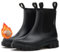 MIEHUIAI Stivali Pioggia Donna Gomma Invernali Caldi Stivaletti Impermeabile Antiscivolo Comodi Chelsea Boots Esterni Stivali da Giardino(Nero,39 EU)