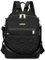 Suweir Rucksack Damen Klein Elegant Cityrucksack 2 in 1 Damenrucksack Anti Diebstahl Schultertasche Nylon Rucksacktasche Kleiner Handtasche Tagesrucksack für Reise Arbeit Schule (Schwarz)