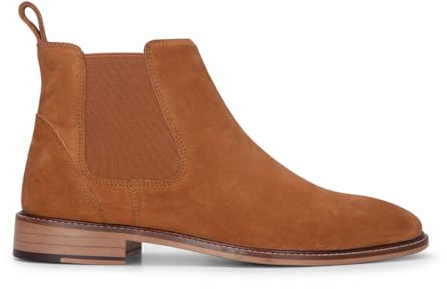 Infinity Leather Herren Bräunen Wildleder Slip-On Chelsea Stiefeletten