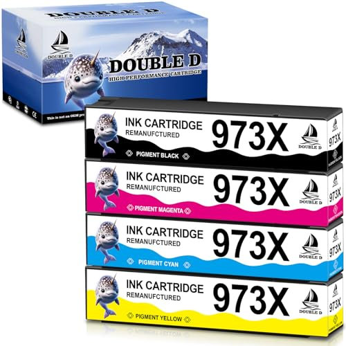 DOUBLE D 973X Set für HP 973X Patronen kompatibel mit HP PageWide Pro 477dw 477dwt 477dn 452dw 452dwt 452dn 552dw 577dw (BK/C/M/Y)