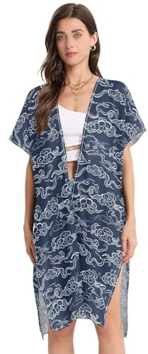 WDdZzyy Nuages Vent Tenues de plage chinoises traditionnelles pour femmes - Essentiels de vacances amples pour femme - Vêtements de plage, clubwear - Taille L, Nuages Vent Chinois Traditionnel, Large