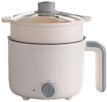 Electric Hot Pot with Steamers, Cooking Pot Electric, Hot Pot Ramen Cooker, Non-Stick Cooking Pot with Steamer Basket, for Home Office Dorm