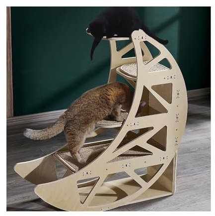 huanglyc-232 Cat Tree, Cat Climbing Frame Cat Nest Cat Tree Solid Wood Oversized Star Moon Shape Cat Shelf Cat Villa Cat Supplies, Cat Climbing Shelf