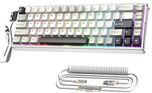 ATTACK SHARK X68MAX HE Clavier en Aluminium CNC Complet, 8KHz Rapid Trigger, Actionnement Ajustable 0.005mm, Filaire RGB Gaming avec Interrupteur Magnétique, Snap Tap,Câble C01 Ultral (Blanc Étoilé)