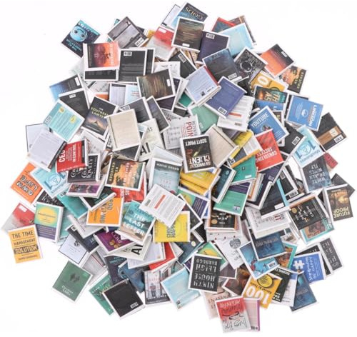 WUSJCOF 60 Livres miniatures pour maisons de poupées Livres miniatures assortis,mini-livre,accessoires de décoration pour maison de poupée,pour bibliothèque de chambre de poupée