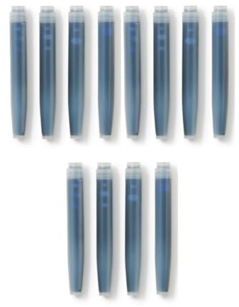 MUJI Tintenpatronen für Füllfederhalter, Blau-Schwarz, 4 Stück, Polycarbonat kompatibel (12)