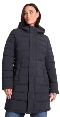 TOG24 Kirkham Womens Long Quilted Padded Coat 2-Way Zip Hood Wind Resistant | Jacket, DWR coating, Pockets, Winter, Longline, Adjustable Hood