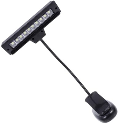 Zerodeko Ansteckbare Notenständerleuchte LED Klemmleuchte Schwarz | Augenschonend mit Touch Bedienung, Abs und Metall, für Bücherregal und Schreibtisch