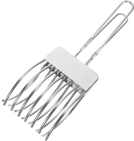 Toyvian Pinza in Acciaio Inossidabile per Affettare Arrosto e Pane Strumento Manuale per Tagliare Carne e Pane con Presa Sicura Utensile Multifunzionale per Cucina e Barbecue