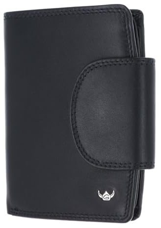 Golden Head Leder Geldbörse Polo RFID Protect Kombischeintasche mit Riegel 1439 Schwarz