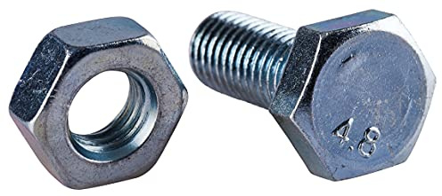 Amtech Z0380 M10 x 25mm Hex Bolt (4pc) with M10 Nut (4pc)
