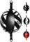 AQF Boxen Doppelendball Rex Leder Boxbirne Set MMA Punchingball Erwachsene Training Speedball Set (schwarz/weiß)