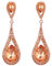 Orecchini donna,EVER FAITH Cristallo austriaco Elegante doppio lacrima Orecchino trafitto pendente Rosa Oro-fondo