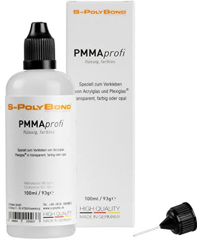 S-PolyBond® Acrylglas, Plexiglas® Kleber, Klebstoff, Kaltschweißkleber | 100ml | geeignet auch zum Verkleben von ABS, ASA, SAN, PS (5, Acrylglas/Plexiglas® Kleber)