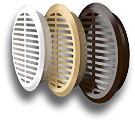 K-TECH-PRO Möbeleinbaugitter Lüftungsgitter rund 4er Set Farbe beige