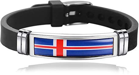Island Flagge geflochtenes Armband Silikon Kette Armband Souvenir, Mode handgefertigte Armband für Mann & Frau besonderes Tagesgeschenk