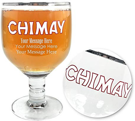 Chimay Verre à bière belge nucléé personnalisable 33 cl - Saisissez votre propre texte