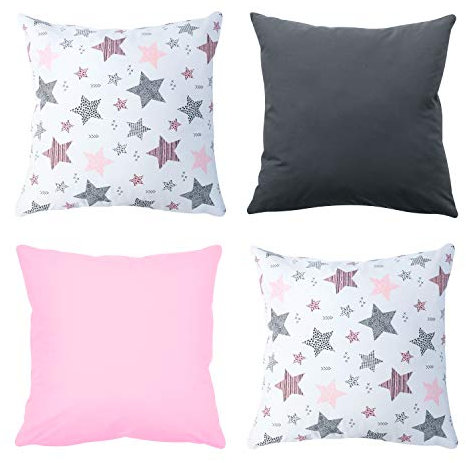 Amilian 4er Set Dekokissen 40x40 Dekokissen mit Füllung und Bezug Kissen mit Bezug Dekoratives Kissen Balkon Dekoration Couch Kissen Sofa Kissen Wohnzimmer Kissen Deko 16x16 inch