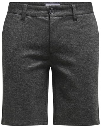 ONLY & SONS Herren Onsmark Shorts Gw 8667 Noos, Dark Grey Melange, S