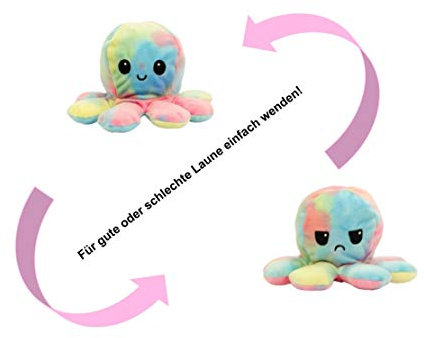 Trading Bros Kinderspielzeug Geschenk Plüschtiere niedlich kleine Octopus Toy Doppelseitiges Flip-Plüschtier Süße Wendepuppe Stofftierpuppe für Kinder Mädchen Jungen Freundin (Pink)
