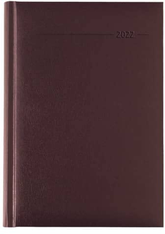 Buchkalender Balacron rot 2022 - Büro-Kalender A5 - Cheftimer - 1 Tag 1 Seite - 320 Seiten - Balacron-Einband - Alpha Edition
