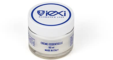IEXI Crème Essentielle - Crème Idéale pour Nettoyer Le Cuir - Made Italy - Chaussures Vêtements Sacs et Ceintures Fauteuils Sièges Auto Moto - Donne un Effet Soyeux au Toucher - Format 60 ml