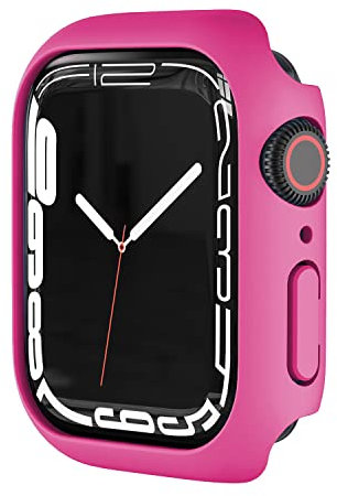 Compatibile per Apple iWatch Case 38mm 40mm 42mm 44mm 41mm 45mm Cover Anti-Graffio, telaio protettivo per PC rigido per iWatch Series 7/6/5/4/3/2/1/SE paraurti - Rosa rossa 42mm