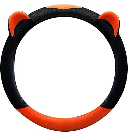 Uposao Plüsch Auto Lenkradbezug, 38cm / 15'' Universal Lenkradhülle Winter Plüsch Lenkradbezug rutschfeste Lenkradschutz Lenkradabdeckung Lenkradschoner Auto Styling Zubehör für Damen,Orange