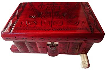 Neu Groß Holz Puzzle Kasten Rätsel Geheim Schön handgeschnitzte Holz Schmuck Aufbewahrungs box Fall Besondere Holz Spielzeug (Bordeaux)