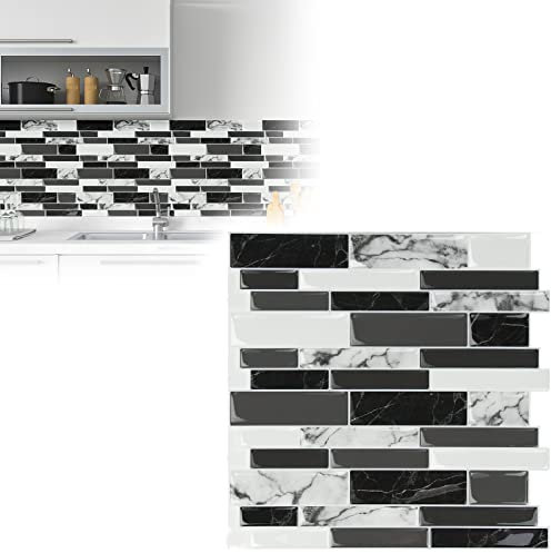 VA-Cerulean Adesivi per piastrelle, 3D, 10 pezzi, 30,5 x 30,5 cm, autoadesivi, per cucina, bagno, armadio, tipo A