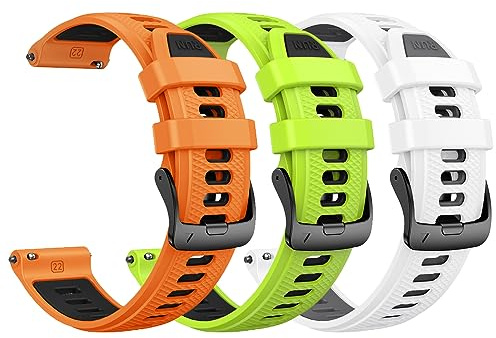 ANBEST Compatible avec Forerunner 255/Vivactive 4/Venu 2 Bracelet, 22mm Silicon Sport Remplace Band pour Gear S3/Galaxy Watch 3 45mm/Huawei GT 46mm Smartwatch