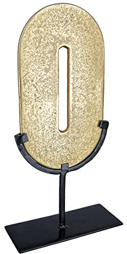 GILDE modere Deko Skulptur aus Aluminium Zero - Deko Objekt Zahl Nummer 0 Null - Farbe: Gold - Höhe 39 cm