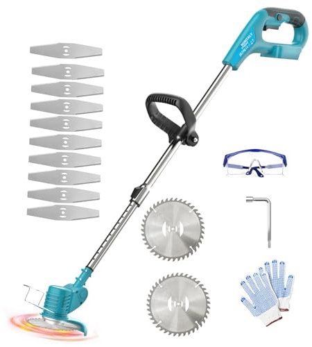 Cordless Grass Strimmer, Compatible with Makita Battery, Telescopic Trimmer, 90° Head pivots,with Blades, Electric Garden Grass Cutter for Lawn Edger Pruning Weed (Tool Only,Battery not include)